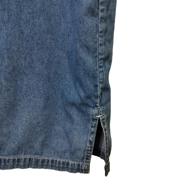 1801)Vtg Bobbie Brooks Short Sleeve Floral Butterfly Button down Denim Top 22/24 - Picture 5 of 7